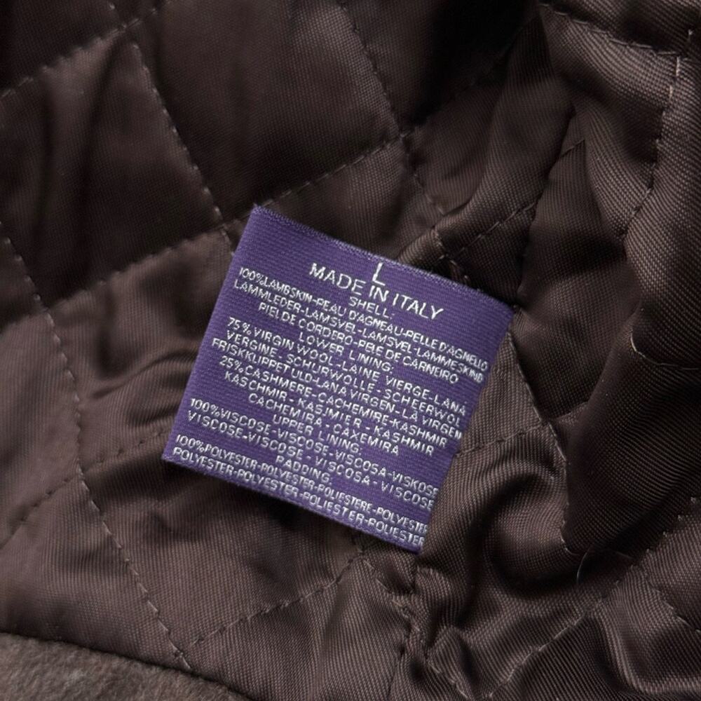Ralph Lauren Wine Italian lambskin coat with shearling collar - size L $15,000 - Picture 14 of 15